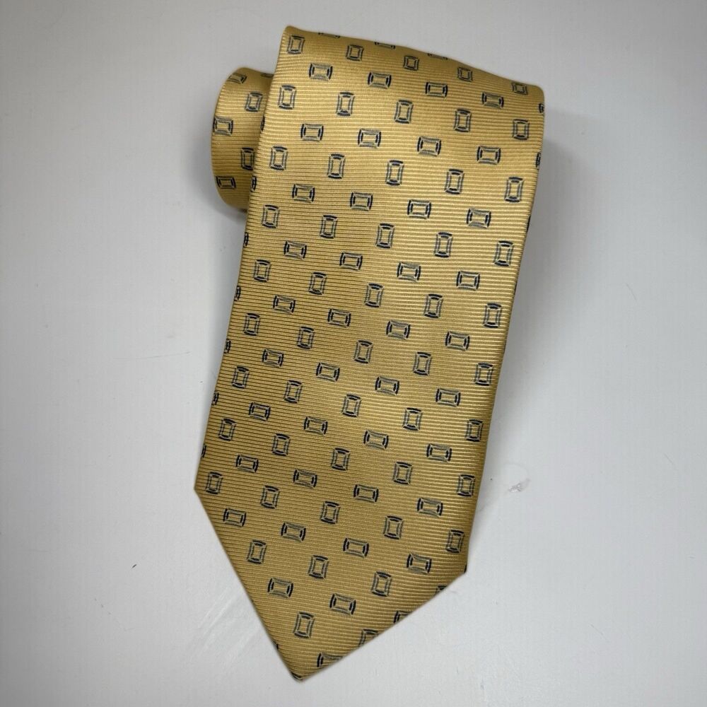 Corporate Image Tailored Exclusively For Tom James Yellow Silk Neck Tie